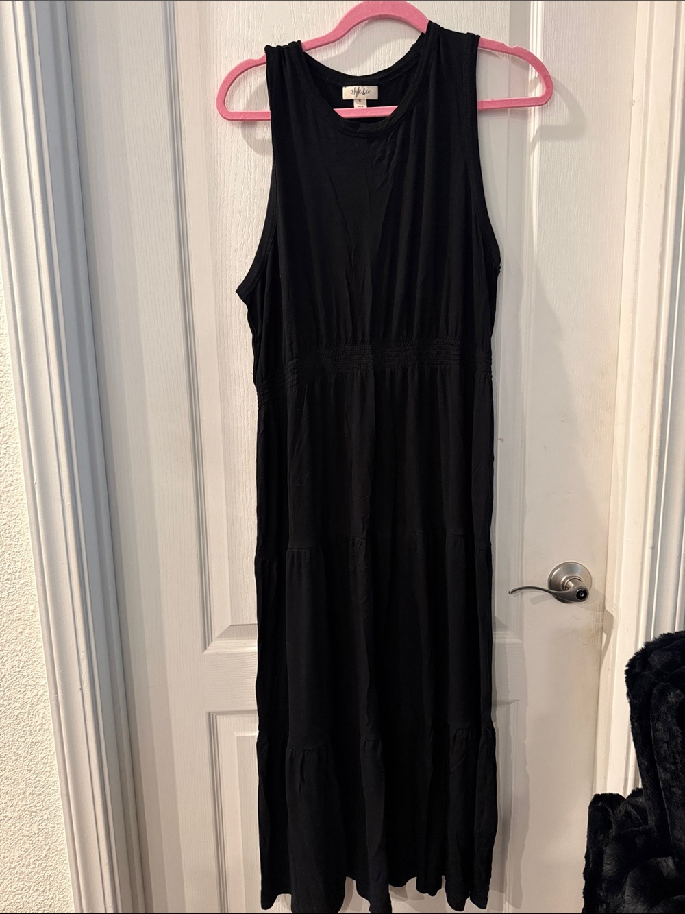 Style & co Black Sleeveless Tiered Maxi Dress